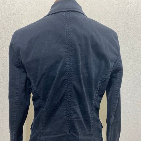 Free People Black Military Jacket w/Silver Buttons Size Medium - Picture 6 of 10